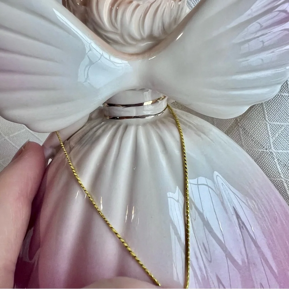 VTG Josef Originals Pink Confirmation Angel Ceramic Figurine by Applause